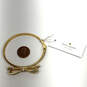 Designer Kate Spade Gold-Tone Love Notes Rhinestone Hinged Bangle Bracelet image number 2