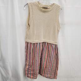 Zara Women's Multicolor Striped Skirt Knit Top Sleeveless Dress Size L