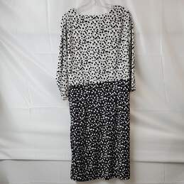 Talbots Woman Women's Black and White Flowers Design Flare Dress Size 2X alternative image