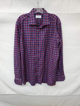 Mn ETON Button Down Plaid Cotton Casual Shirt Sz 44 | 17.5