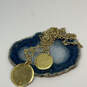 Designer J. Crew Gold-Tone Double Coin Link Chain Stylish Pendant Necklace image number 1