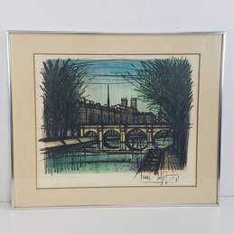 Bernard Buffet -Canal St. Martin- Framed, Signed  Lithograph