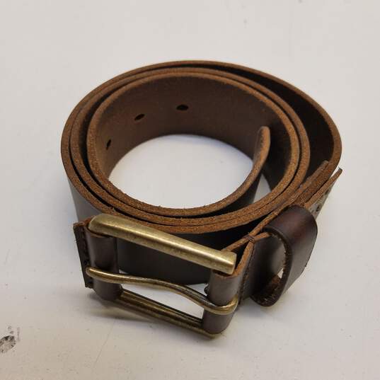 Timberland Genuine Brown Leather Men's Belt Size 32 image number 1