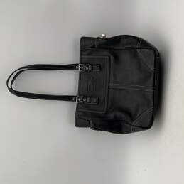 Coach Womens Black Leather Handle Inner Pocket Zipper Shoulder Bag Purse