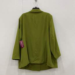NWT Womens Green Long Sleeve Shawl Lapel 2 Piece Skirt Suit Set Size 24 alternative image