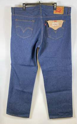 NWT Levi's 501 Mens Blue Dark Wash Button Fly Straight Leg Jeans Size 42X30 alternative image