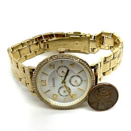 Designer Fossil Gold Tone Rhinestone Chronograph Round Dial Wristwatch alternative image