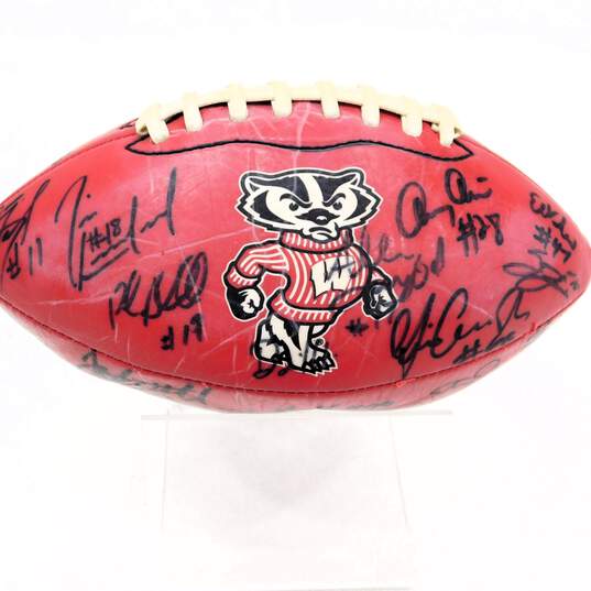 Wisconsin Badgers Autographed Football image number 3