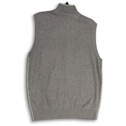 NWT Womens Gray Tight Knit Sleeveless Mock Neck Full-Zip Sweater Vest Sz L alternative image