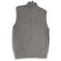 NWT Womens Gray Tight Knit Sleeveless Mock Neck Full-Zip Sweater Vest Sz L image number 2