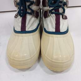 Vintage 90s Sorel Freestyle White, Purple, And Teal Snow Boots Size 9 alternative image