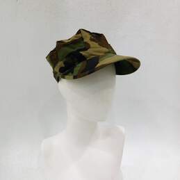 US Marine Corps USMC EGA Woodland Camo 8 Point Utility Cover Hat Cap  Medium