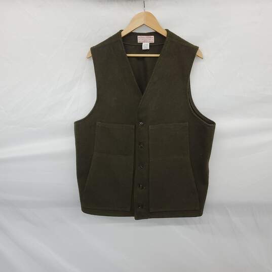 Filson Olive Green Virgin Wool Vest MN Size 46 image number 1