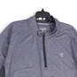 Mens Gray Mock Neck 1/4 Zip Long Sleeve Pullover Activewear T-Shirt Sz 2XL image number 3