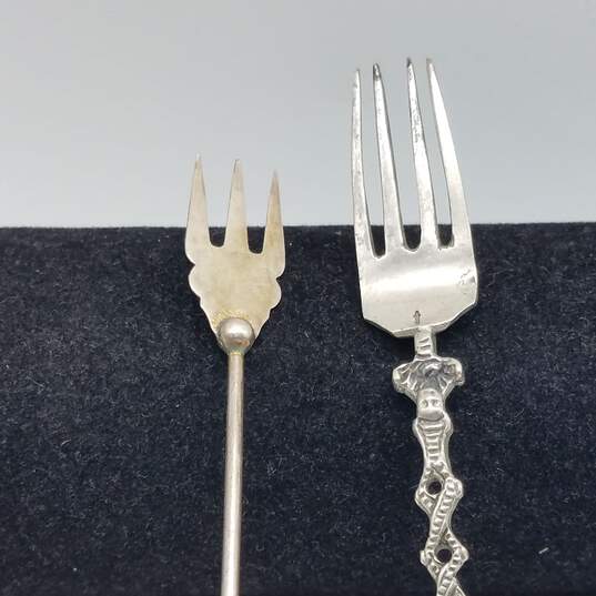 J.C & S Sterling Glass Thistle & Windmill Hors D'oeuvre Fork Bundle 2pcs 22.1g image number 4