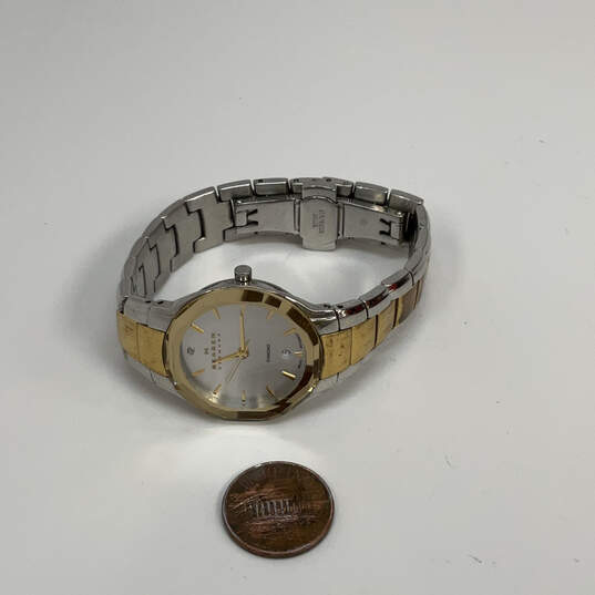 Designer Skagen SKW2104 Two-Tone Round Dial Chain Strap Analog Wristwatch image number 3