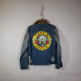 Womens Long Sleeve Button-Front Distressed Denim Jean Jacket Size Small alternative image