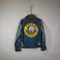Womens Long Sleeve Button-Front Distressed Denim Jean Jacket Size Small image number 2