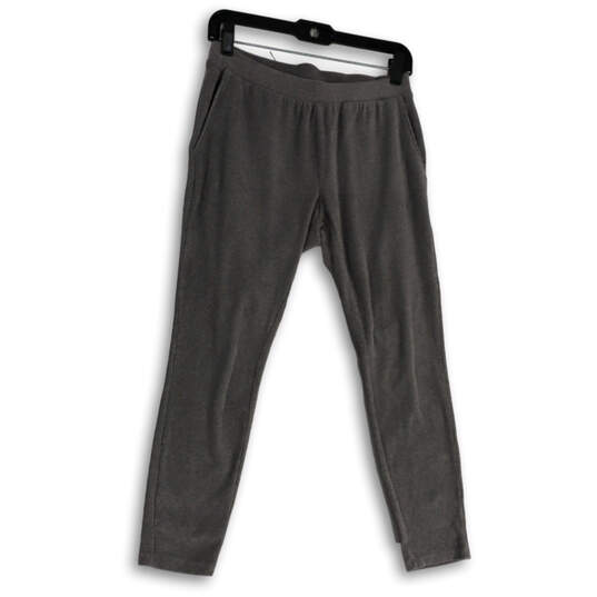 Womens Gray Flat Front Elastic Waist Stretch Pull-On Ankle Pants Size Small image number 2
