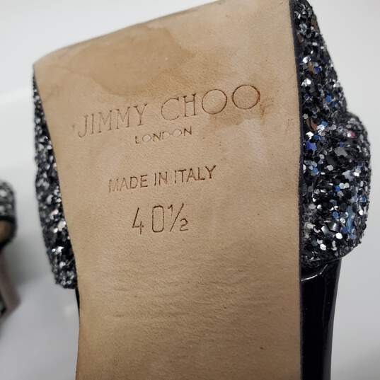 Jimmy Choo London Women's Glittery Platform Open Toe Heels Size 9 w/COA image number 8