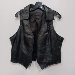 Women’s Wilsons Leather Full-Zip V-Neck Collared Vest Sz XL