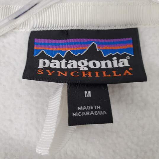Patagonia Synchilla WM's 1/4 Zip White Fleece Pullover Size M image number 4