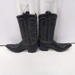 70's Tony Lama Women's Black Leather Western Boots Size alternative image