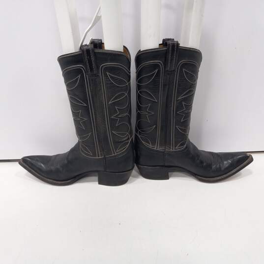 70's Tony Lama Women's Black Leather Western Boots Size image number 2