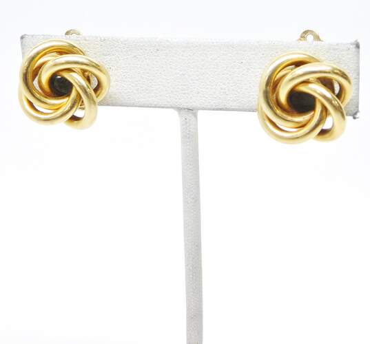 14K Yellow Gold Twisted Circle Clip Earrings 8.7g image number 3