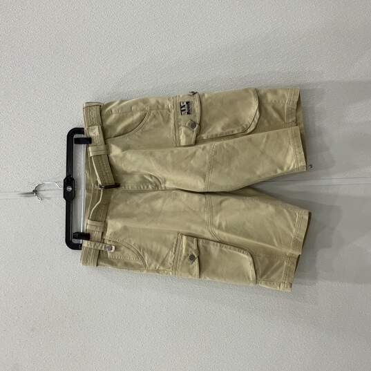 Armani Exchange Mens Beige Flat Front Regular Fit Belted Cargo Shorts Size 34 image number 1