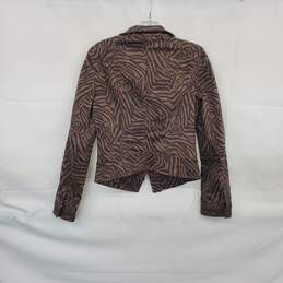 White House Black Market Zebra Chocolate Patterned Jacket WM Size 6 NWT alternative image