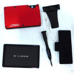 The Ridge Red Slim RFID Blocking Wallet Bundle w/ Money Clip & Coin Tray alternative image