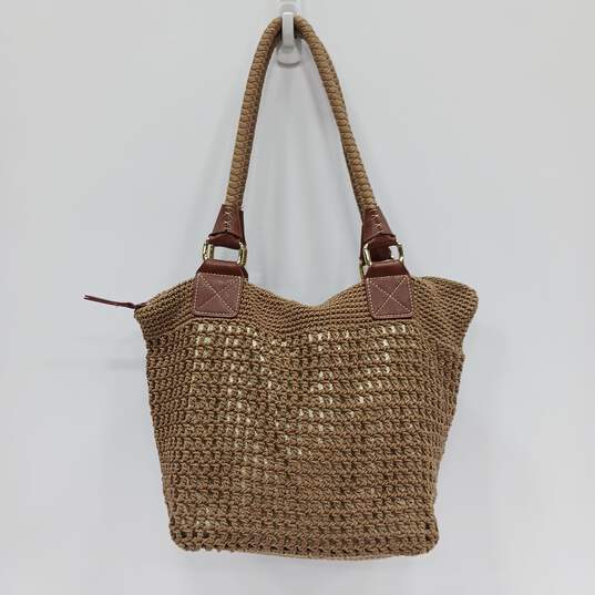The Sak Brown Knitted/Crocheted  Purse With Shiny Lining image number 2