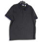 Mens Black Heather Spread Collar Short Sleeve Polo Shirt Size XXL image number 1