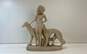 Art Deco Statue 12 inch Tall Woman with Russian Wolfhounds Resin Sculpture image number 1