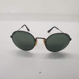 Vintage Ray-Ban Round Green Lenses Black Frame Sunglasses alternative image