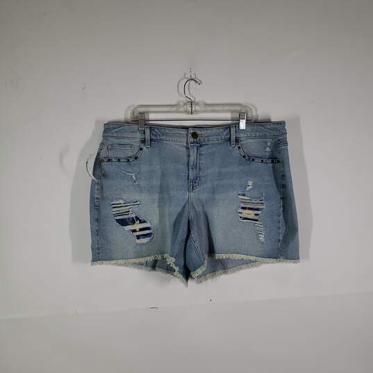 NWT Womens Denim Relaxed Fit Distressed Raw Hem Cut-Off Short Size 20 image number 1