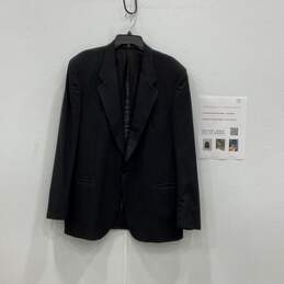 Givenchy Mens Black Long Sleeve Notch Lapel Pocket One Button Blazer With COA
