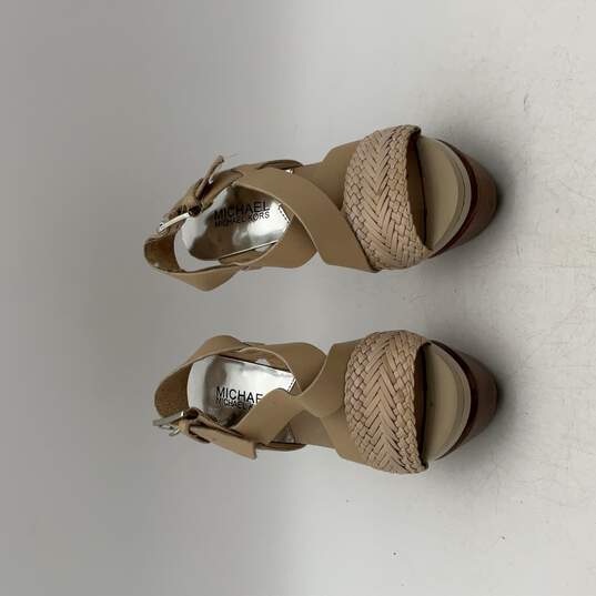 Michael Kors Womens Beige High Stiletto Heels Slingback Sandals Size 5 image number 3