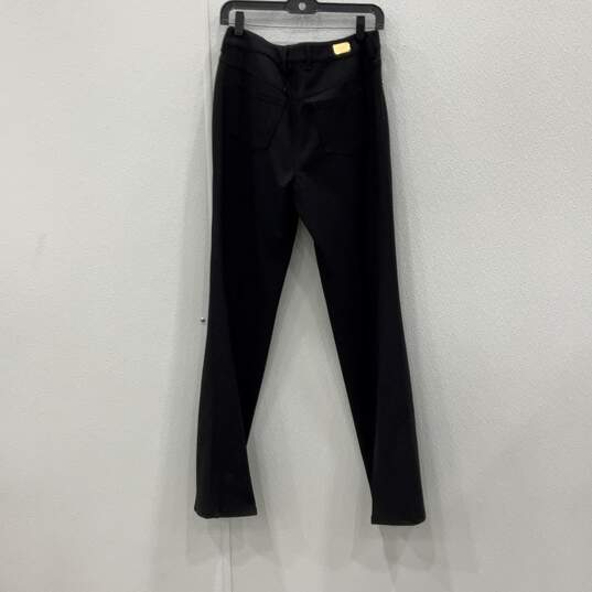 Escada Womens Black Flat Front Straight Leg Chino Pants Size 38 With COA image number 3