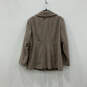 Womens Tan Long Sleeve Collared Front Pockets Button Front Pea Coat Size XL image number 2