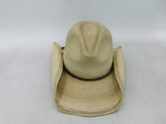 VTG Sun Body Hats Guatemala Handcrafted Palm Leaves Western Hat Gus Crease SZ 7 3/8 image number 6