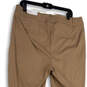 NWT Womens Tan Flat Front Stretch Pockets Straight Leg Dress Pants Size 16R image number 4