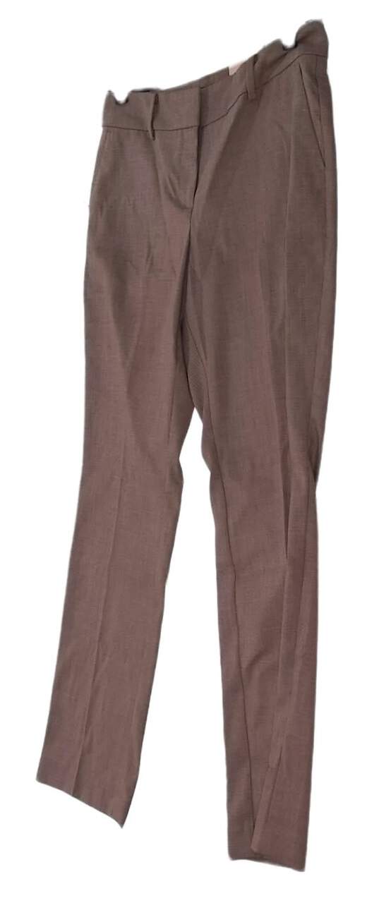NWT Womens Brown Curvy Straight Leg Dress Pants Size 2P image number 2