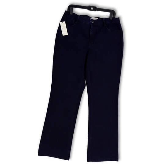 NWT Womens Blue Denim Dark Wash Stretch Bootcut Leg Jeans Size 16 Short image number 1