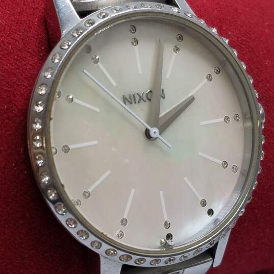 Nixon 36mm Case MOP Dial with Crystal Bezel to Stainless Steel Bracelet Quartz Watch image number 4