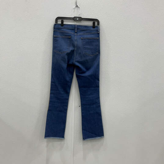 Womens Blue Denim Button Fly 5-Pocket Design Bootcut Leg Jeans Size 26 image number 2