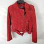 Vigoss Women Red Suede Leather Jacket M image number 3
