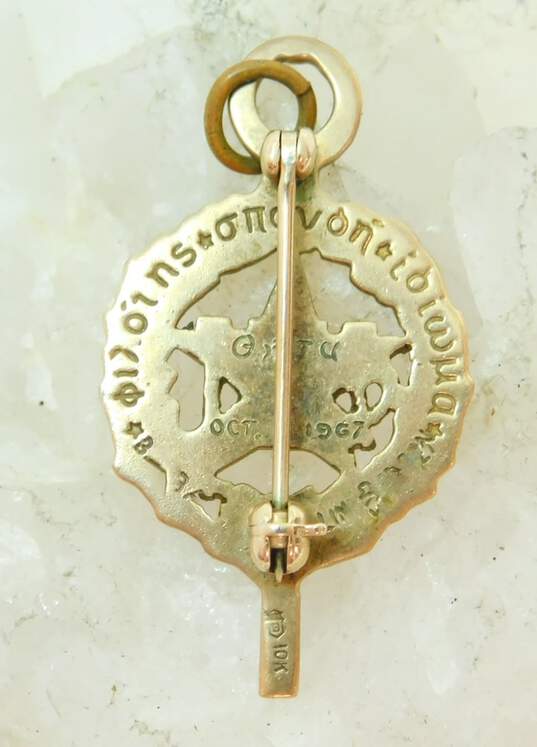 Vintage 10K Gold Psi Sigma Iota Key Pin 4.5g image number 2