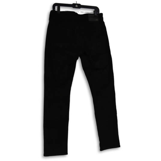 Mens Black Denim Dark Wash 5 Pocket Design Straight Leg Jeans Size 30x32 image number 2